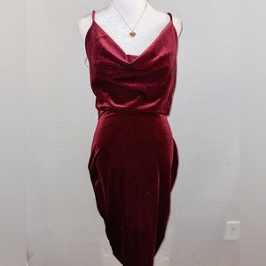red velvet party dress